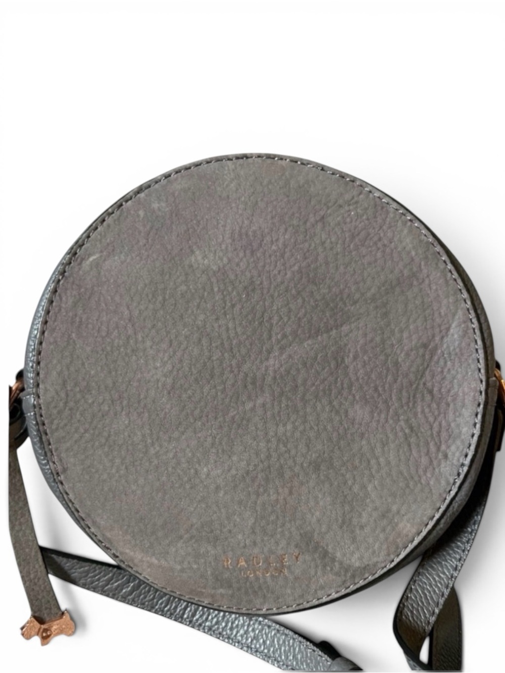 Radley London Charcoal Leather Suede Circular Crossbody Bag